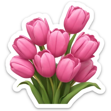 Bouquet of pink tulips sticker