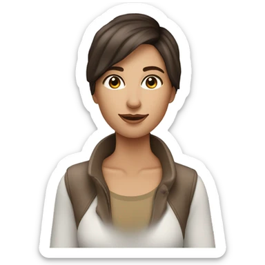 Femme brune à la peau claire qui prend une photo avec un appareil photo  sticker