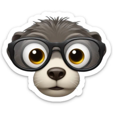 mole with giant eyes and glasses sticker