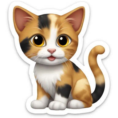 A calico kitten sticker