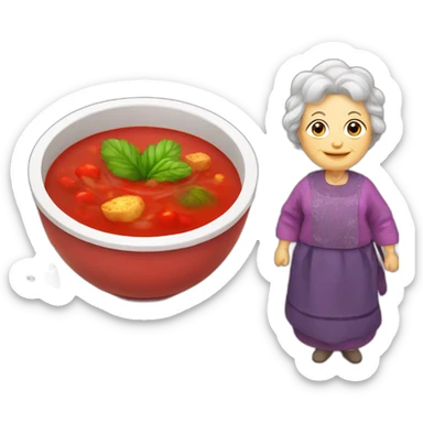 Borsh Ukrainian red soup and granny sticker