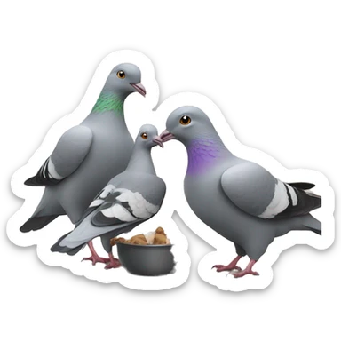 feeding pigeons  sticker
