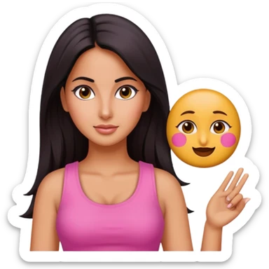 ipretty bratz emoji of katrina kaif wearing a pink top sticker