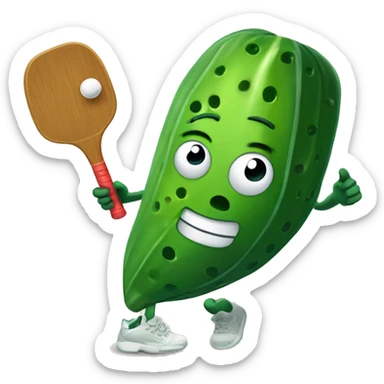 Pickle playing pickleball sticker