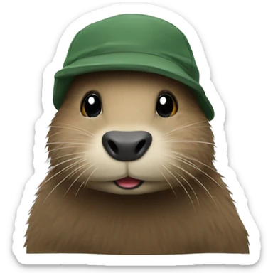 Nutria con gorro sticker
