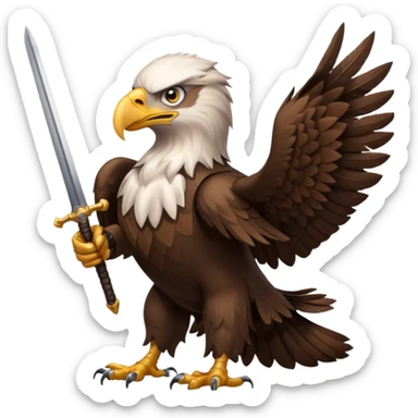 eagle with sword strapped to his front sticker