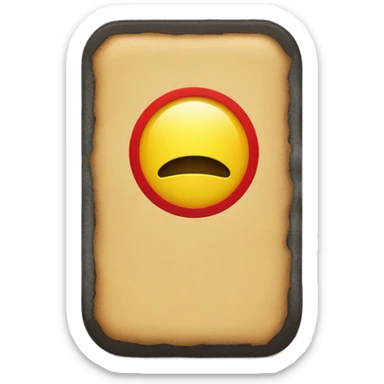 a black and red rectangle with a medium-sized yellow circle in the middle sticker