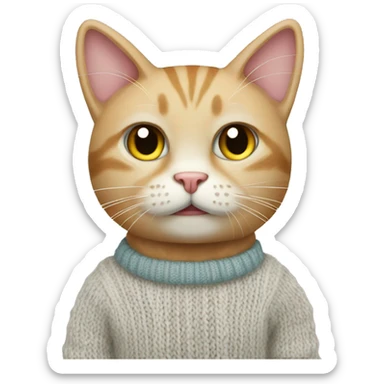 A cat wearing a knitted sweater  sticker