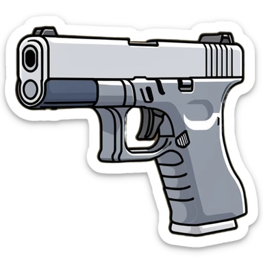 Glock 17 handgun with a switch sticker