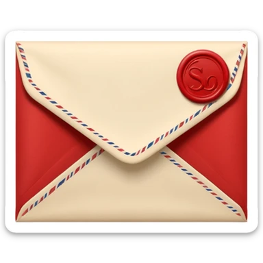 Cream-colored romantic Letter Envelope  sticker
