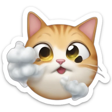Cat farting sticker