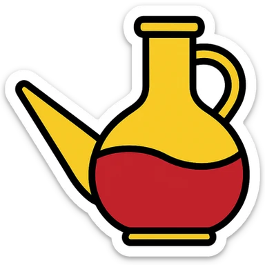 color outline icon of a catalan porró filled with red wine sticker
