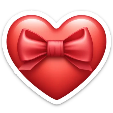 Cute red heart with bow wrapped around  sticker