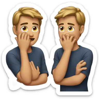 man looking at his hands shoked sticker