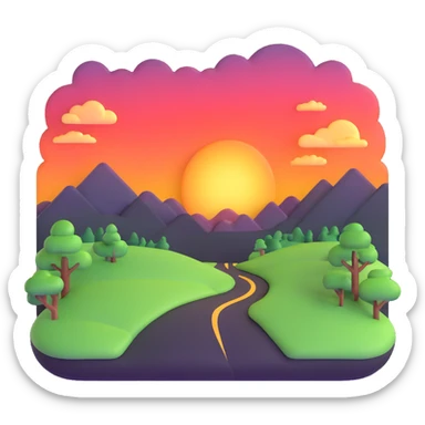 beautiful sunset landscape sticker