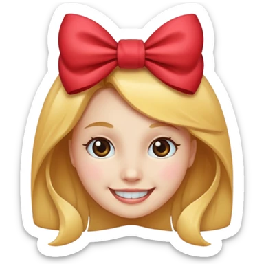 Fall in love face with a bow sticker