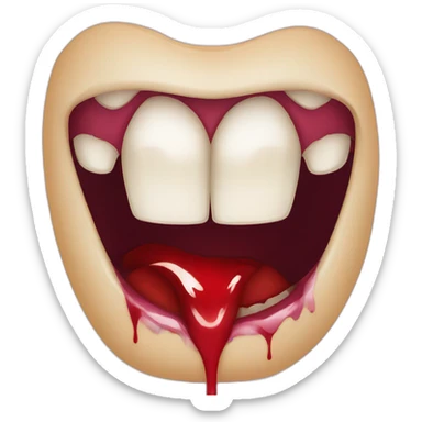 vampire mouth with blood sticker