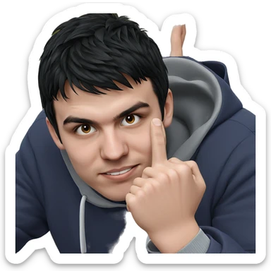 boy with black hair gesture sticker