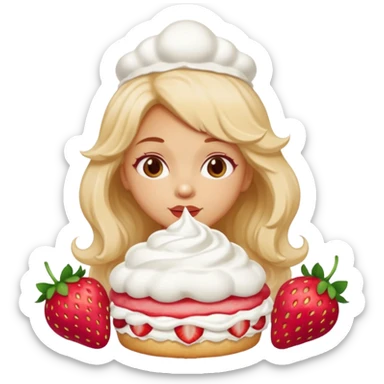 Strawberry shortcake kissing sticker