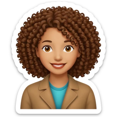 mixed race woman curl hair sticker