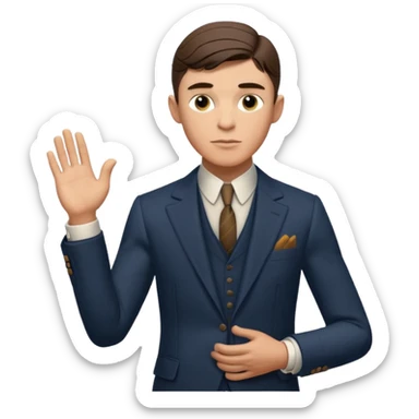 Thomas Shelby In Gratitude Pose in Pixar Style  sticker