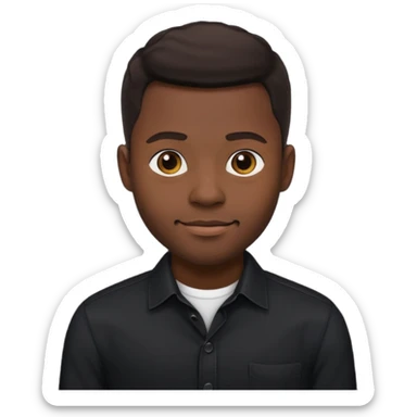 Handsome black man in a black button up shirt and black pants sticker