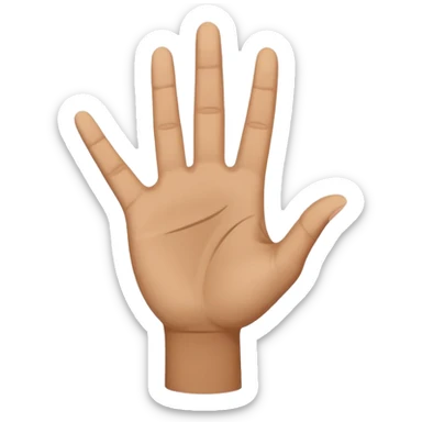 a .5 veiw of a person with their hand out in front of them facing palm up, and their other hand facing sideways, resting in the first hand to make a T shape. this mimics the hand motion for the slang term “boi” sticker