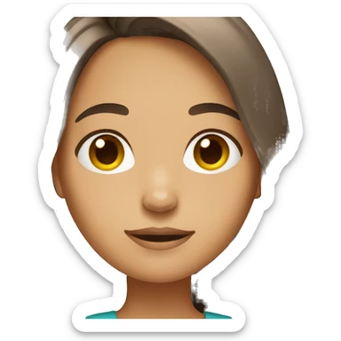 Girl with midlenght brown hair sticker