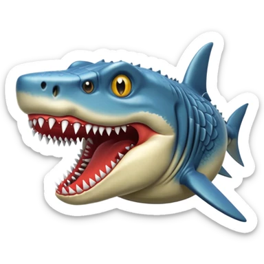 shark/croc combined sticker