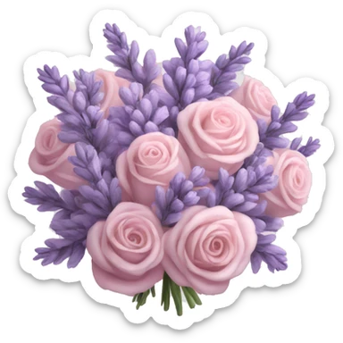 pastel pink lavender bouquet realistic sticker