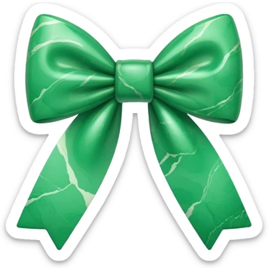 marble green bow sticker