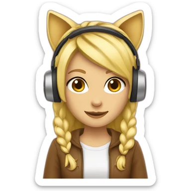 she blond developer catty ears headphones sticker