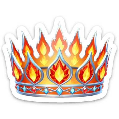 fantasy magic tiara of fire and ash low poly sticker