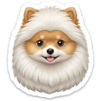 Pomeranian white sticker