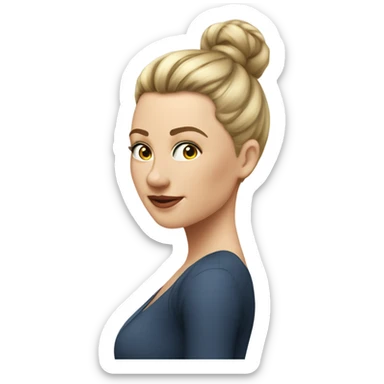 profle picture stunning curvy white woman, high ponytail sticker