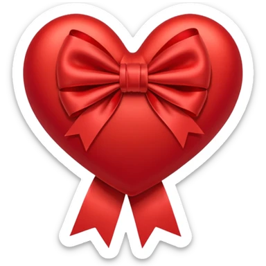 heart with ribbon bow sticker