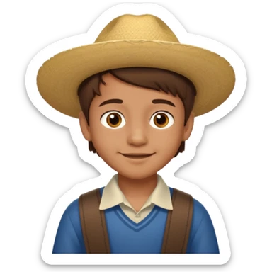 A 9 year old mexican boy with brown hair  sticker