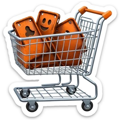 shopping cart damaged sticker