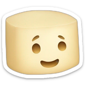 round tofu with a grid pattern on top sticker