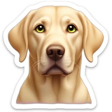 yellow labrador pink nose green eyes pink nostrils sticker