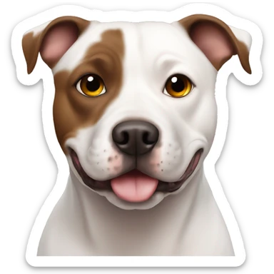 White staffy brown eye spot sticker