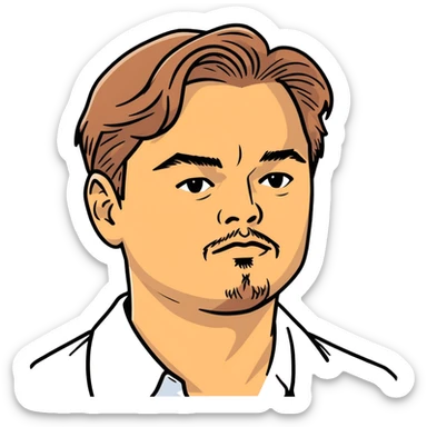 Leonardo DiCaprio upper body portrait sticker