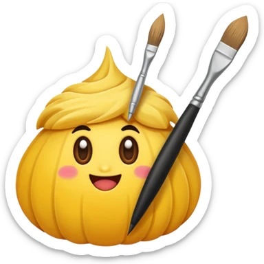 manchas de pintura y pinceles sticker