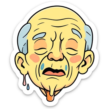 Licking my chops and drooling old man sticker