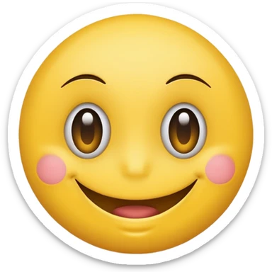 smile emoji where the eyes and mouth are very close together towards the center of the face sticker