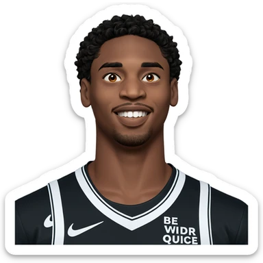 smiling boy with dark skin sticker