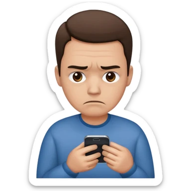 An 😀 with mobile sad sticker