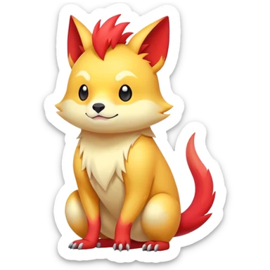 Cool cute edgy kawaii Quilava-animal-creature-hybrid full body sticker