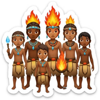 elemental tribal people sticker
