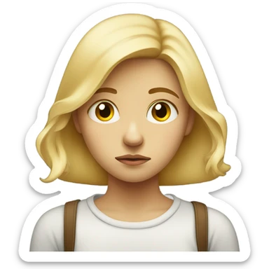 sad and alone blonde girl sticker